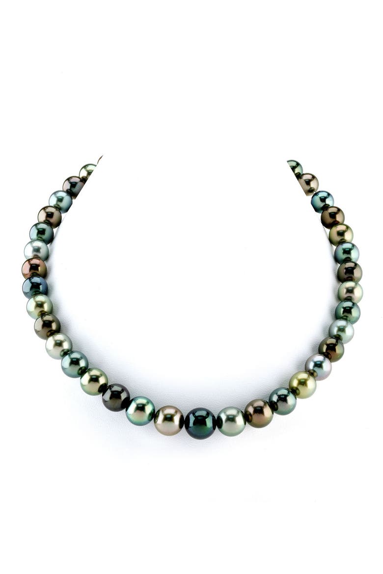 8-10mm Tahitian South Sea Multicolor Pearl Necklace - Premier AAAA Quality, Main, color, White Gold Clasp