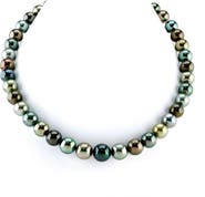 The Pearl Source 8-10mm Tahitian South Sea Multicolor Pearl Necklace - Premier AAAA Quality