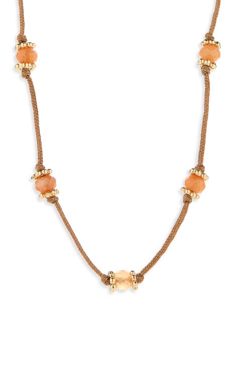 Long Beaded Silk Necklace