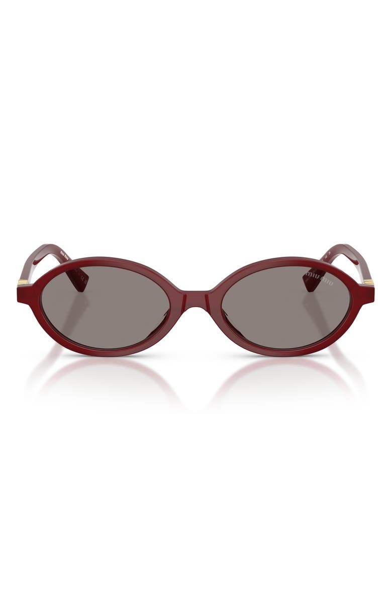 Miu Miu 50mm Oval Sunglasses, Main, color, Opal Burgundy / Dark Grey