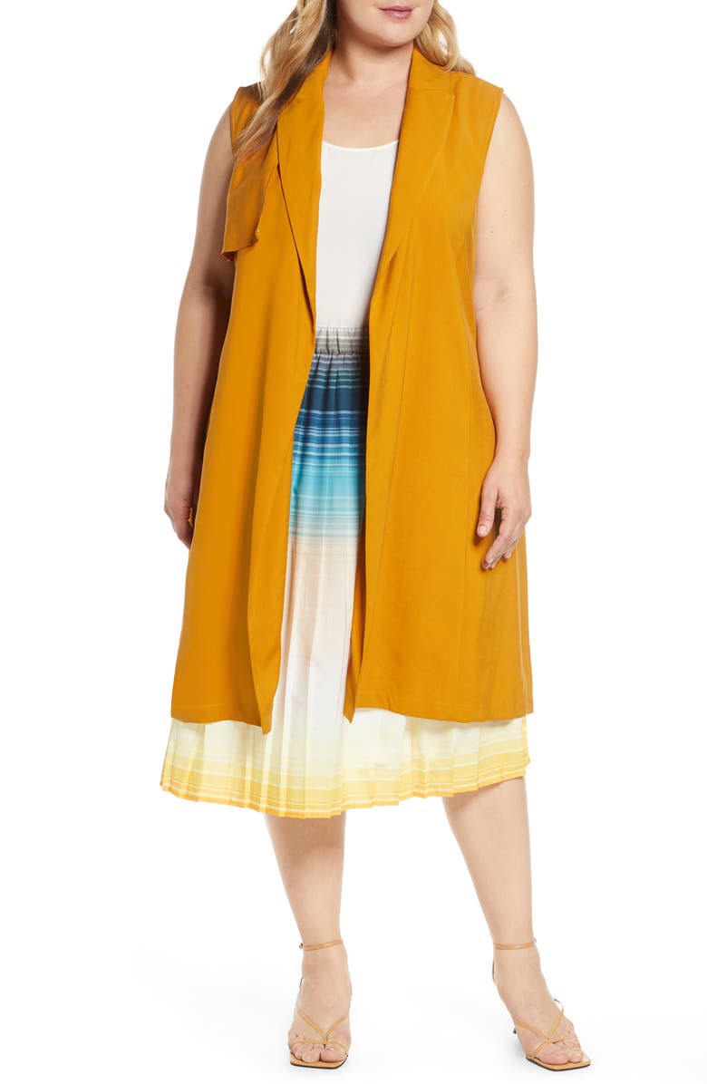 ELOQUII Sleeveless Trench Coat, Main, color,