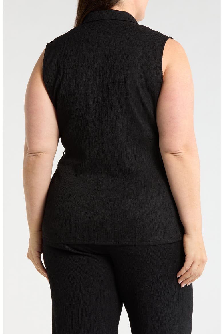 Notch Collar Sleeveless Wrap Top, Alternate, color, ANNE BLACK