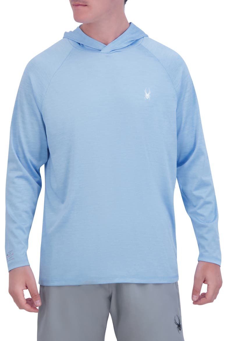 Long Sleeve Hooded Rashguard, Main, color, AIRY BLUE