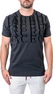 Maceoo Repetition Black Logo Appliqué Stretch Cotton T-Shirt