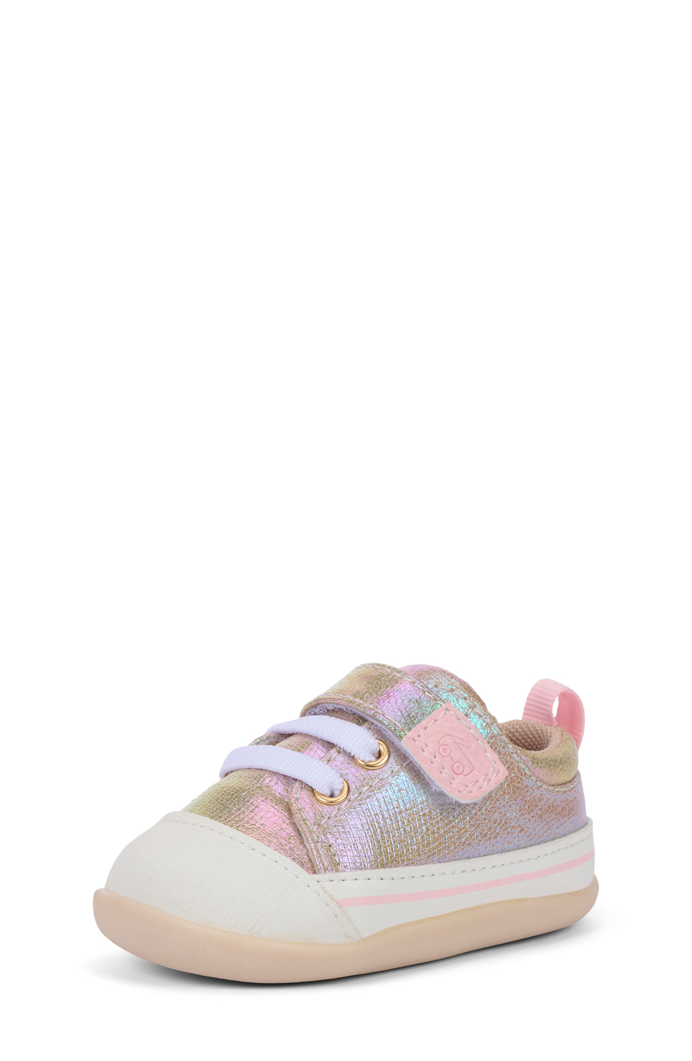 See Kai Run Mini Stevie Shimmer Sneaker, Alternate, color, Gold Metallic