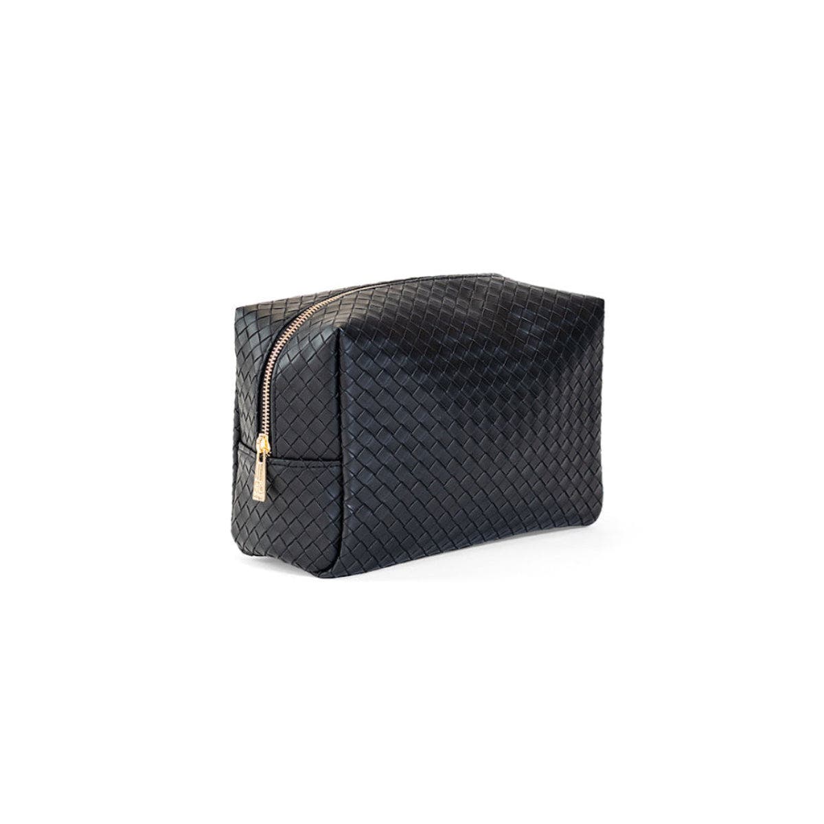 Woven Jet Cosmetic Bag, Alternate, color, Black