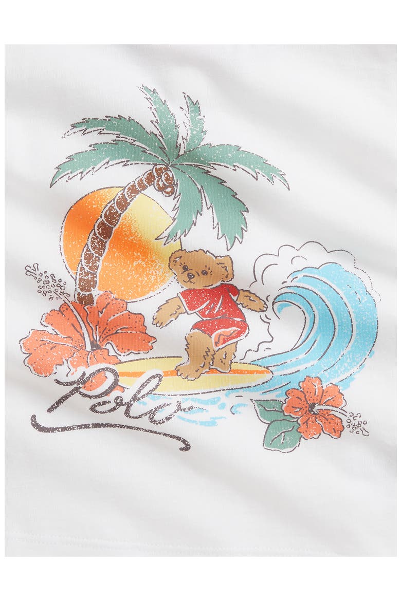 Polo Bear Jersey Graphic T-Shirt & Terry Shorts Set, Alternate, color, WHITE