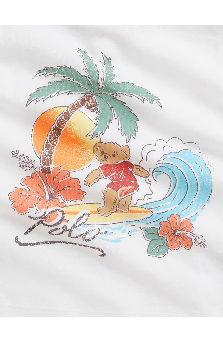 Ralph Lauren Polo Bear Jersey Graphic T-Shirt & Terry Shorts Set, Alternate, color, White