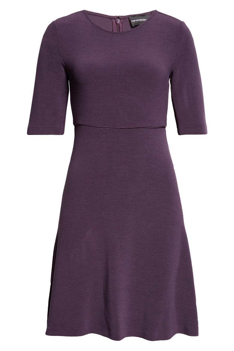 Aubergin Ottoman Fit & Flare Dress, Main, color, BLACKBERRY