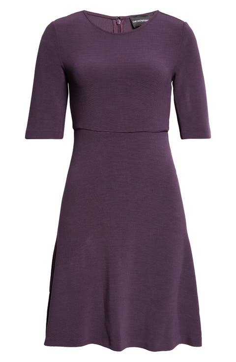 Aubergin Ottoman Fit & Flare Dress