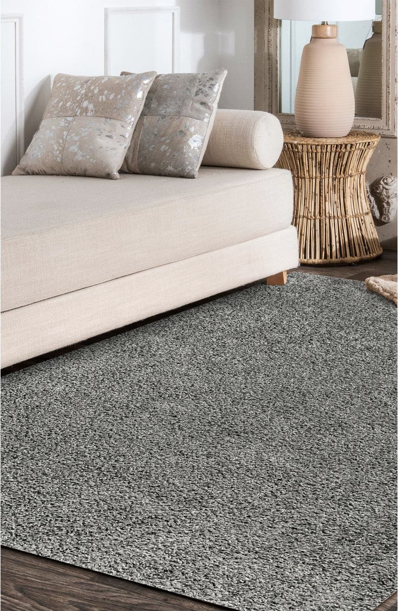 JONATHAN Y Mercer Shag Plush Area Rug, Alternate, color, Charcoal
