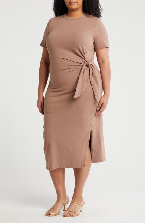 Tie Knot Midi Dress (Plus)
