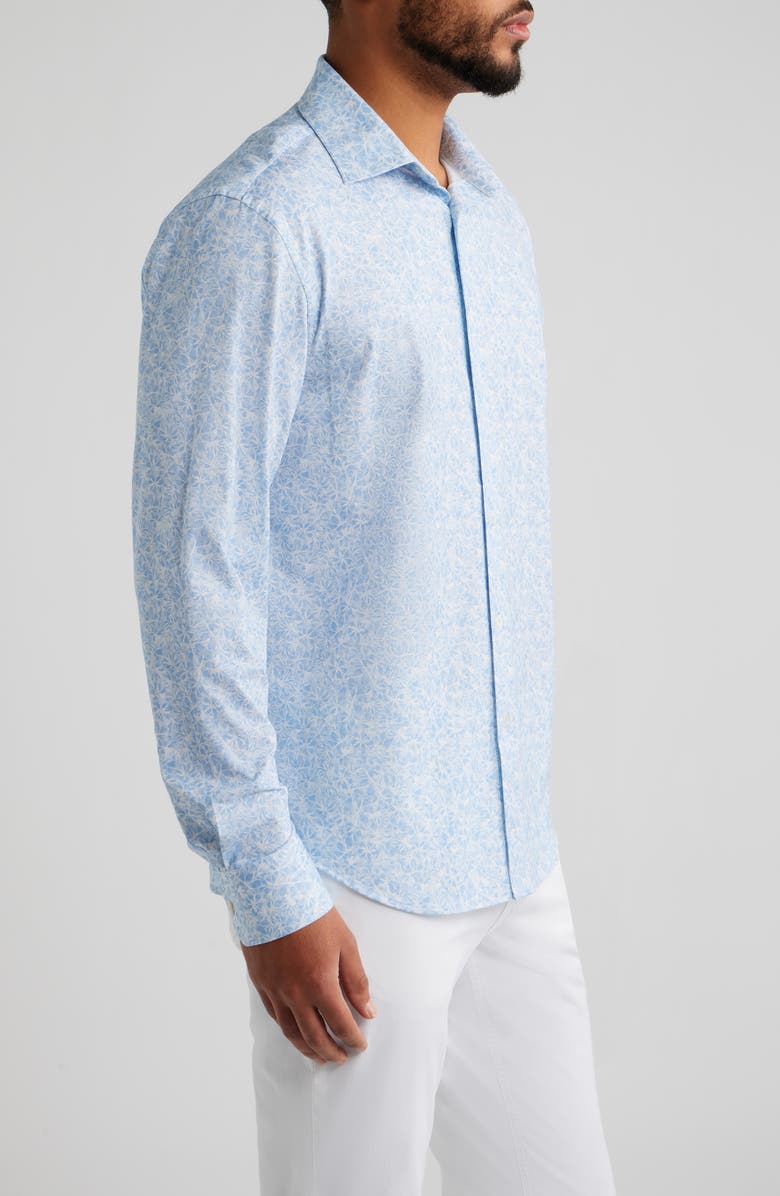 Bugatchi James OoohCotton<sup>®</sup> Floral Button-Up Shirt, Alternate, color, Air Blue
