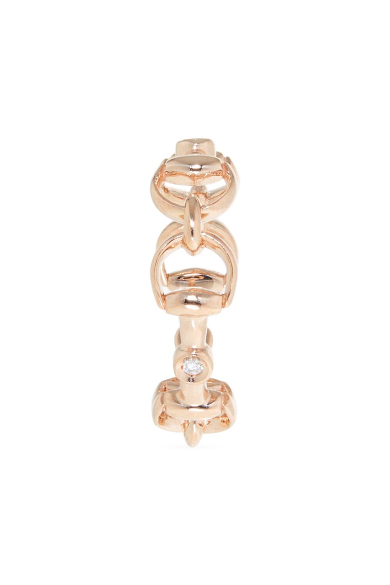 Horsebit Diamond Ring, Alternate, color, ROSE GOLD