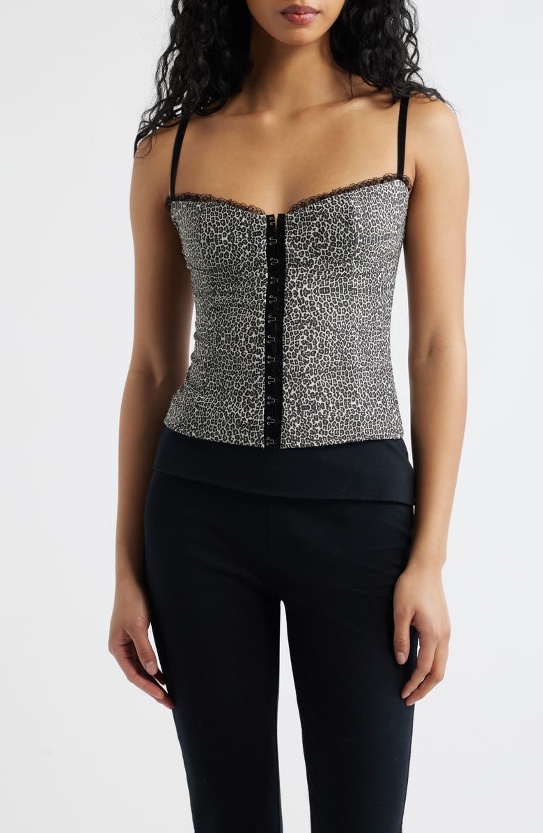 Bella Venice The Caroline Leopard Corset Top, Main, color, Cheetah