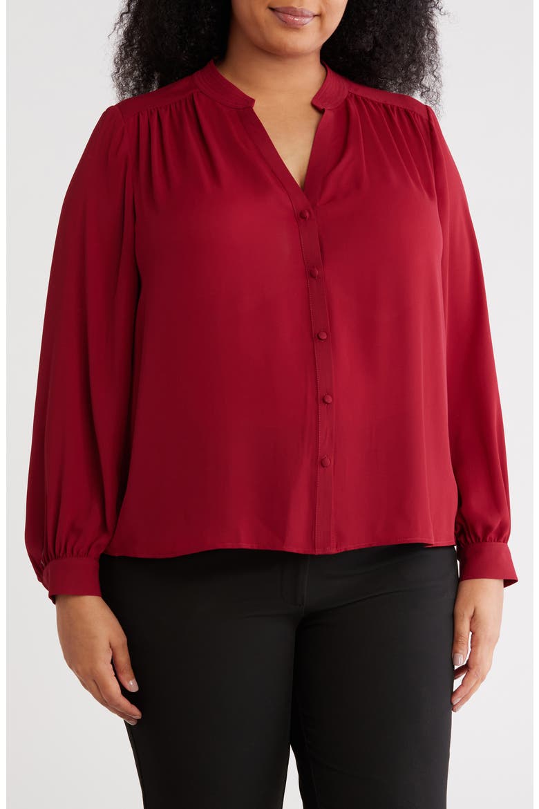 Long Sleeve Button-Up Shirt, Main, color, RED WINE