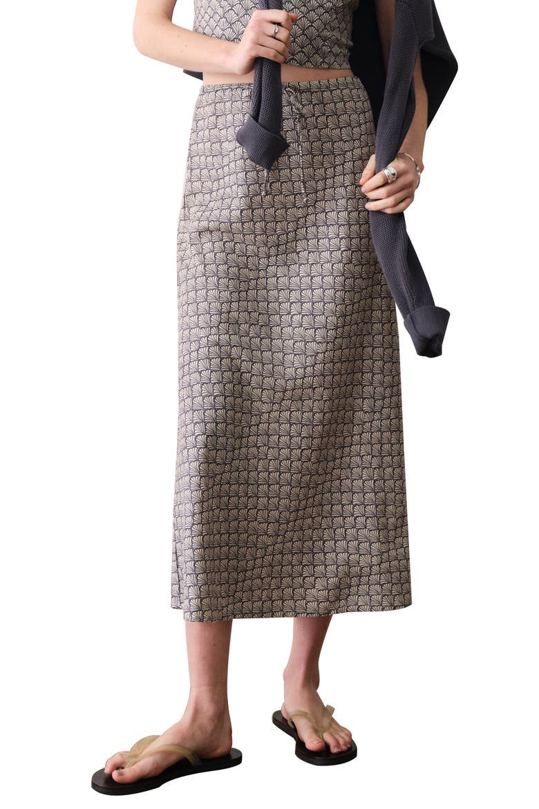 Avery Hemp Blend Midi Skirt, Main, color, NAVY SEASHELL