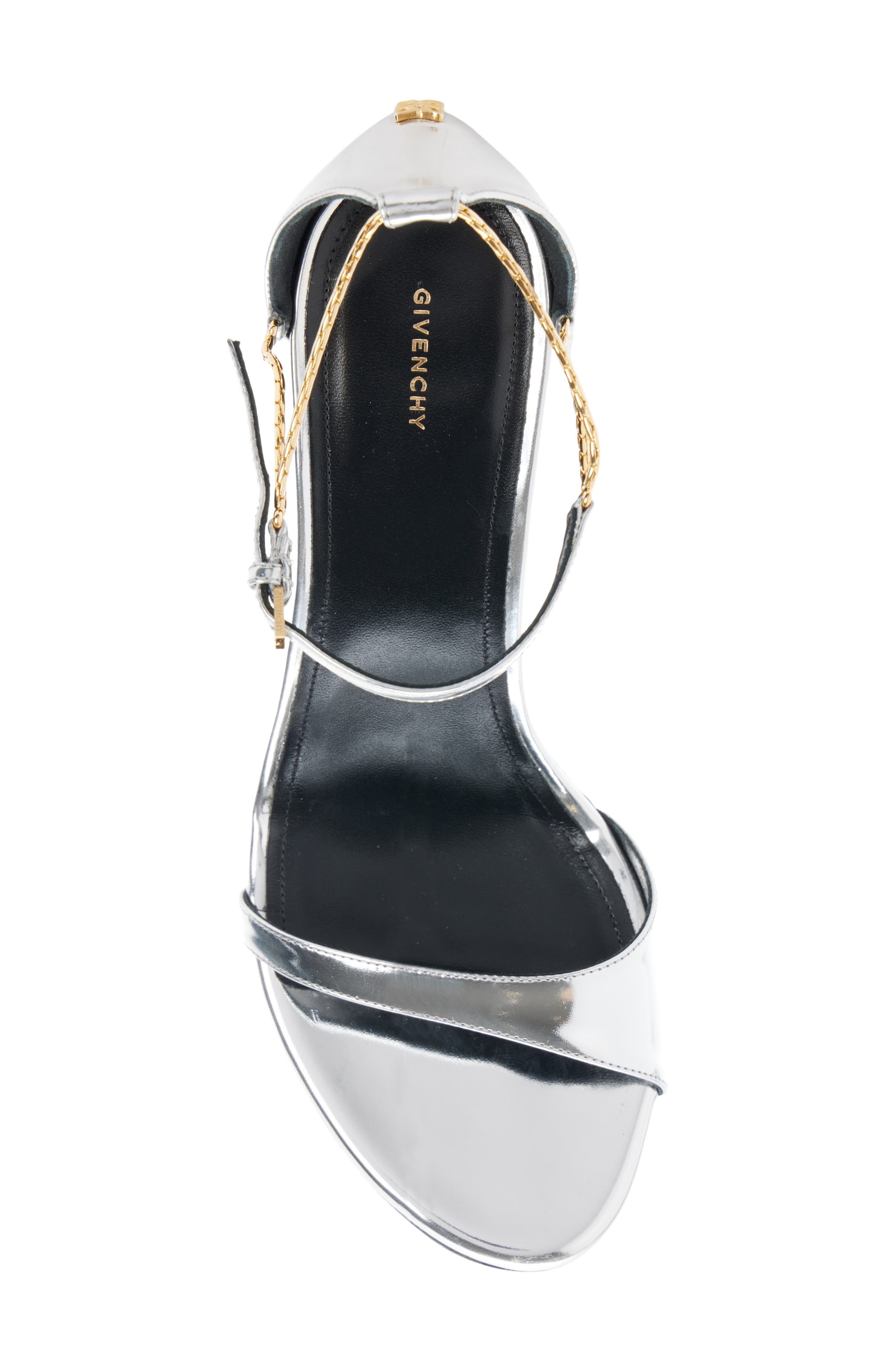 Givenchy 4G Liquid Logo Sandal, Alternate, color, Silvery/ Golden