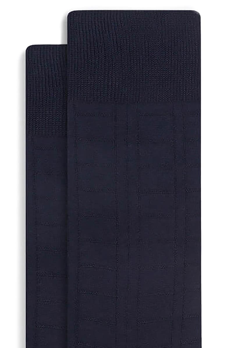 Bugatchi Textured Crew Dress Socks, Alternate, color, Midnight