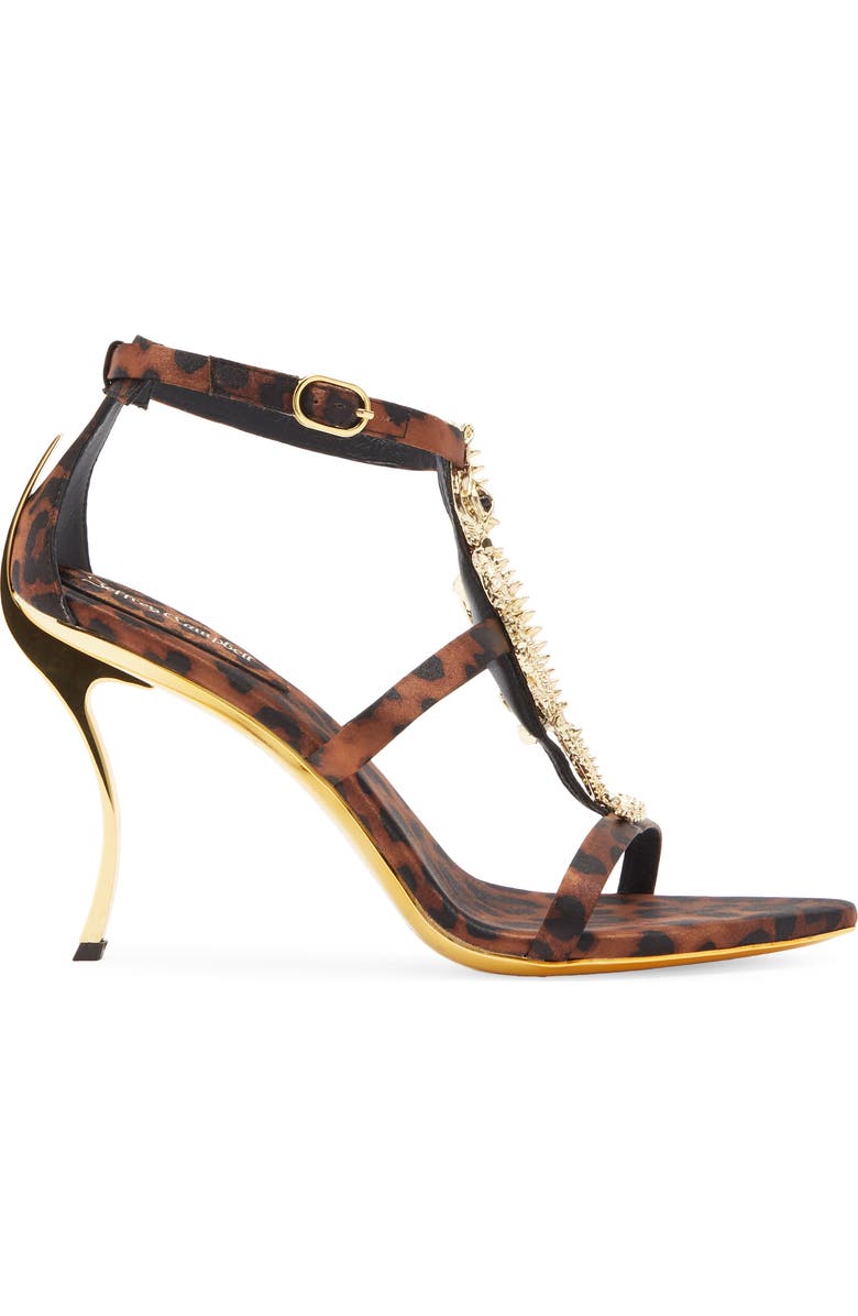 Jeffrey Campbell Everglades Ankle Strap Sandal, Alternate, color, Cheetah Satin Gold