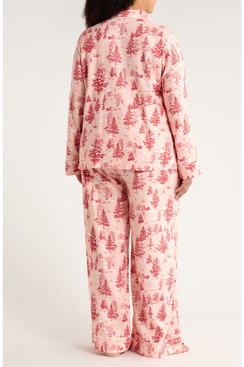 Cozy Cotton Blend Flannel Pajamas, Alternate, color, PINK- RED SPRUCE TOILE