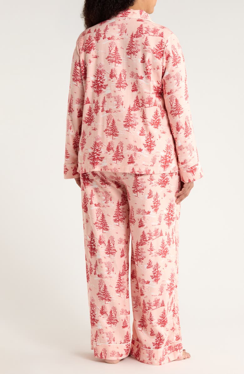 Nordstrom Cozy Cotton Blend Flannel Pajamas, Alternate, color, Pink- Red Spruce Toile
