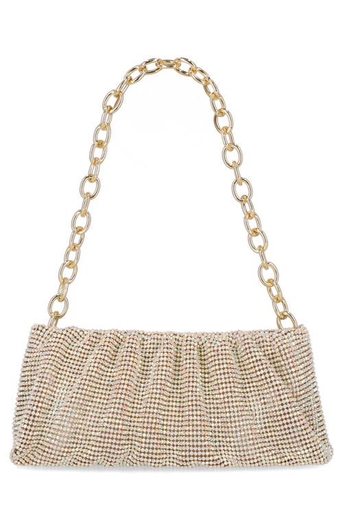 Jessica Mcclintock Nixie Crystal Mesh Clutch In Neutral