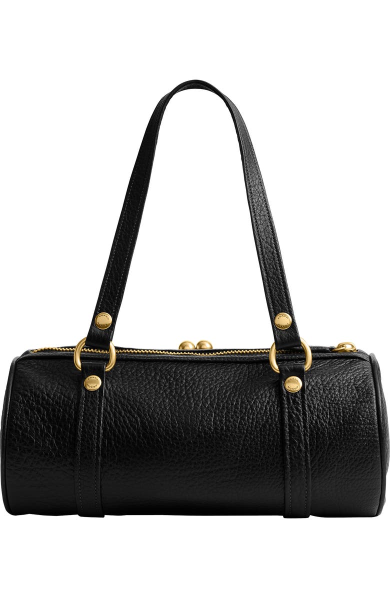 COACH Kisslock Leather Barrel Bag, Alternate, color,