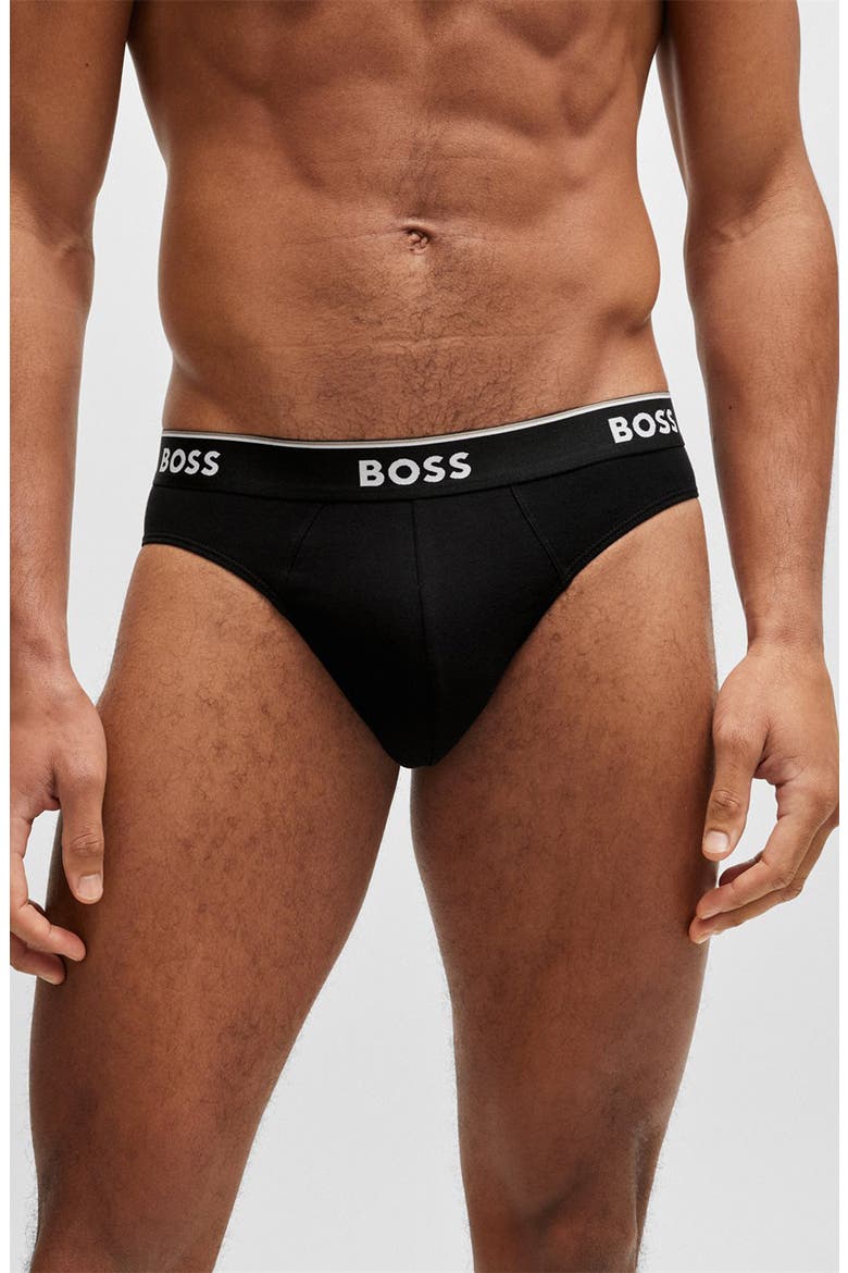 3-Pack Power Stretch Cotton Briefs, Main, color, BLK