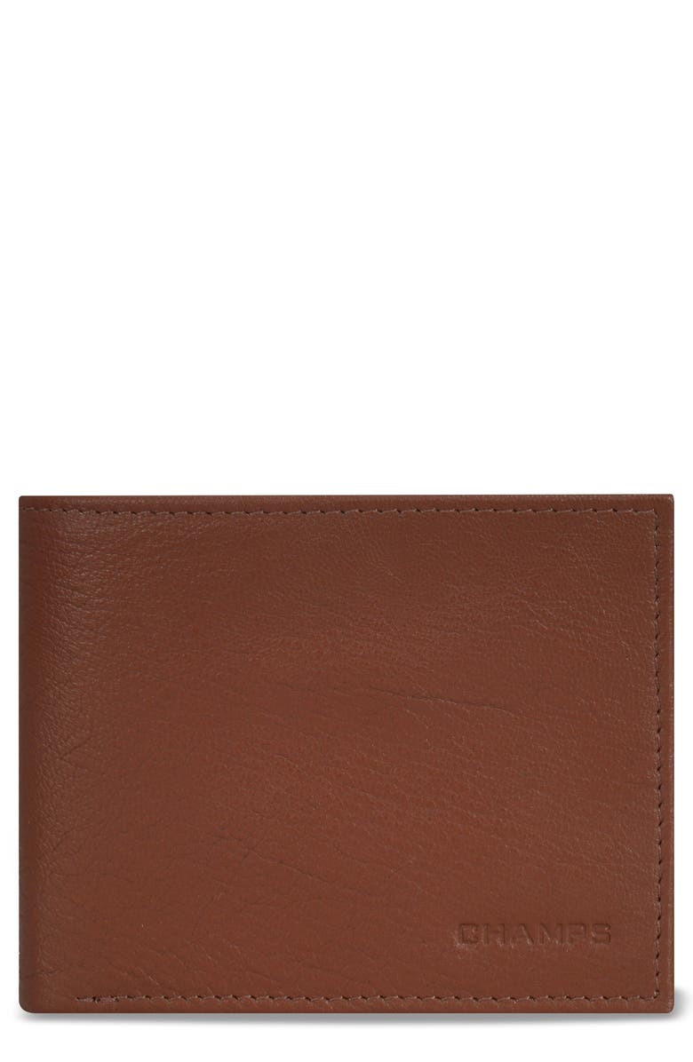CHAMPS Onyx Leather RFID Bifold Wallet, Main, color, Brown