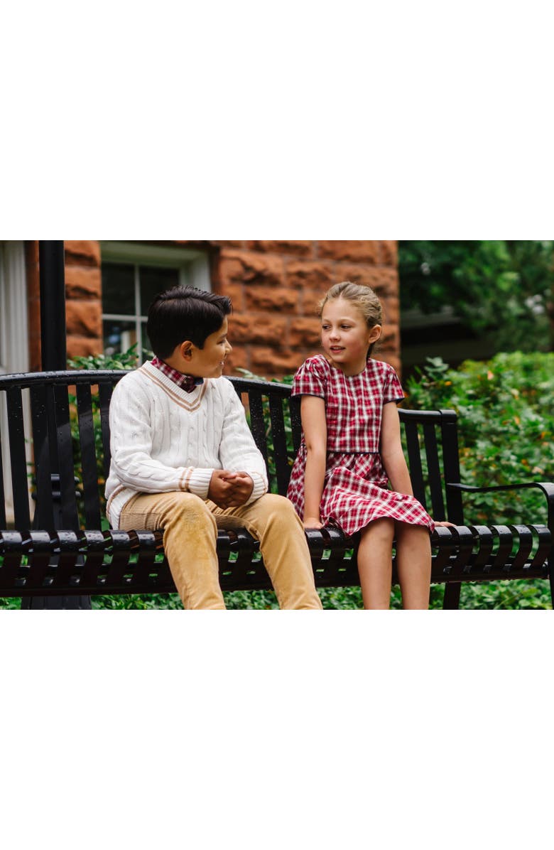 Hope & Henry Girls' Organic Short Sleeve Schoolgirl Dress, Toddler, Alternate, color,