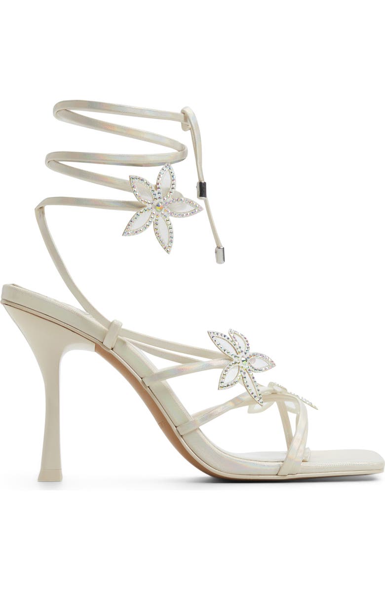 Call It Spring By Aldo Bouquet Ankle Wrap Sandal, Alternate, color, White