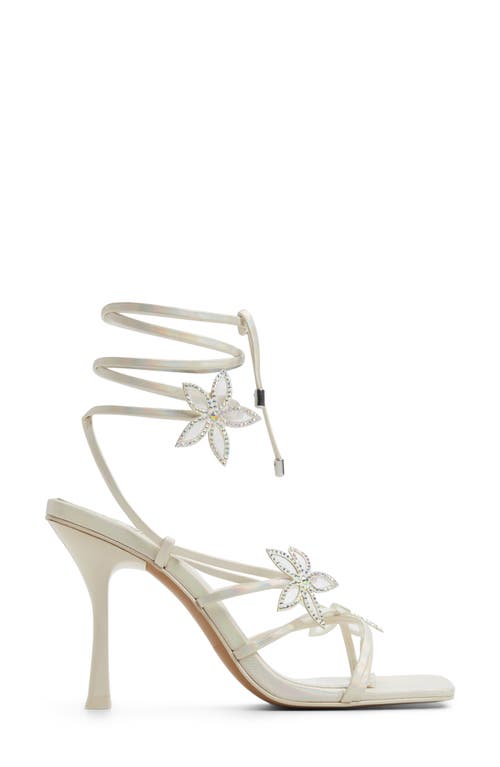 Call It Spring Bouquet Ankle Wrap Sandal In White