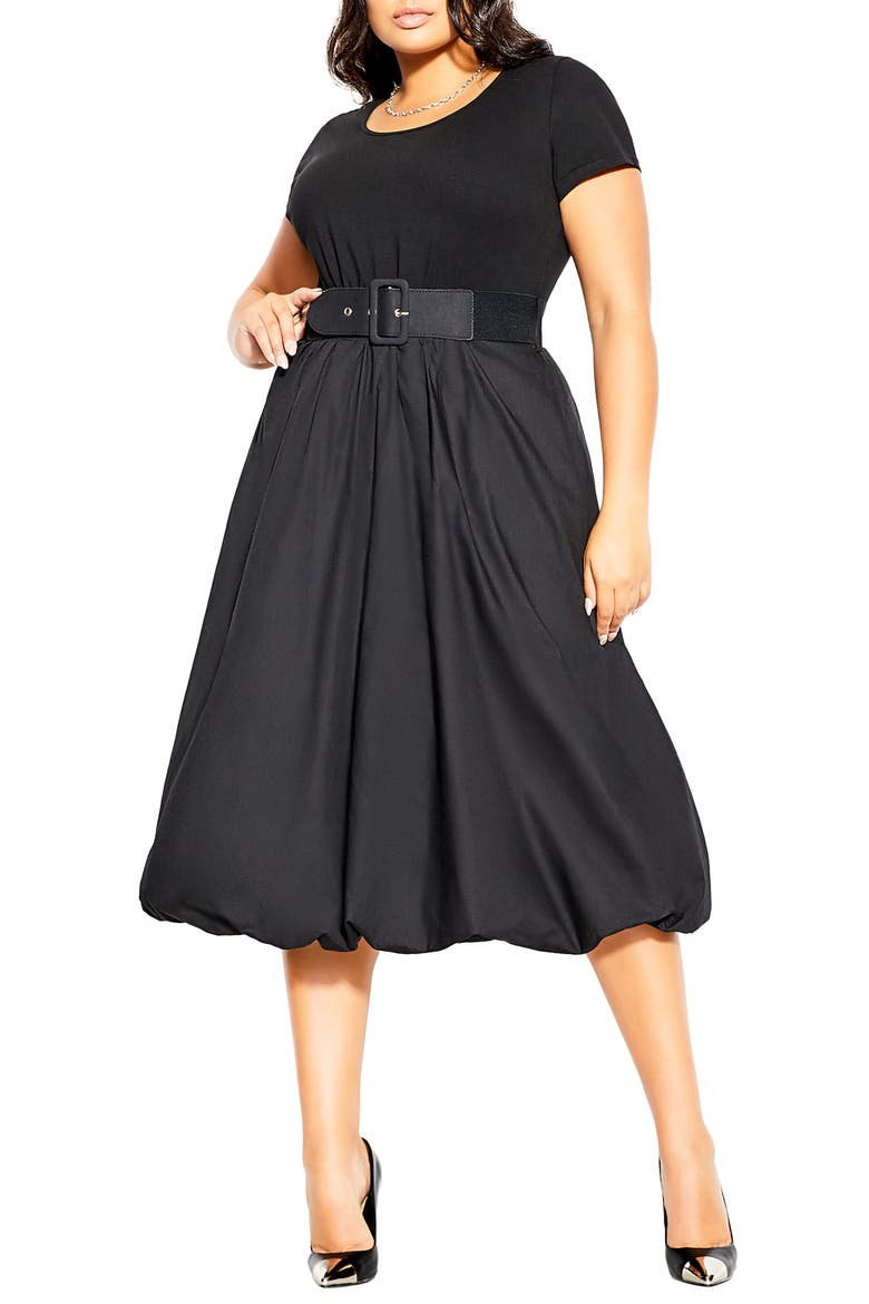 Paris Days Belted Midi Dress, Main, color, BLACK