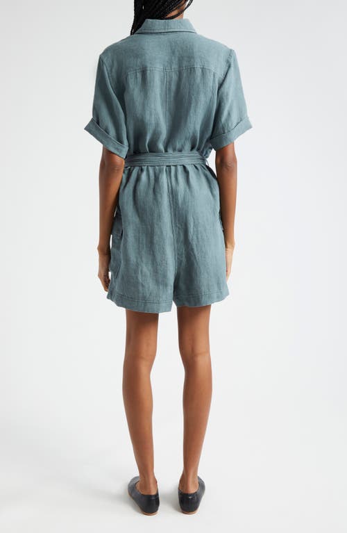 Atm Anthony Thomas Melillo Washed Linen Romper In Gray