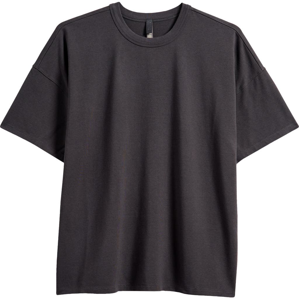 Skims Oversize Stretch Crewneck T-shirt In Ash