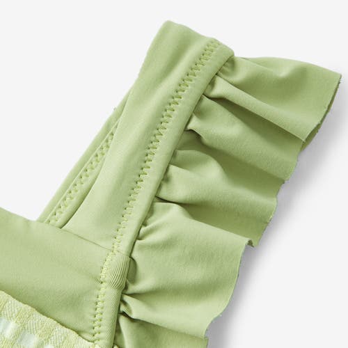 Milkbarn Ruffle Square Neck Swimsuit In Green
