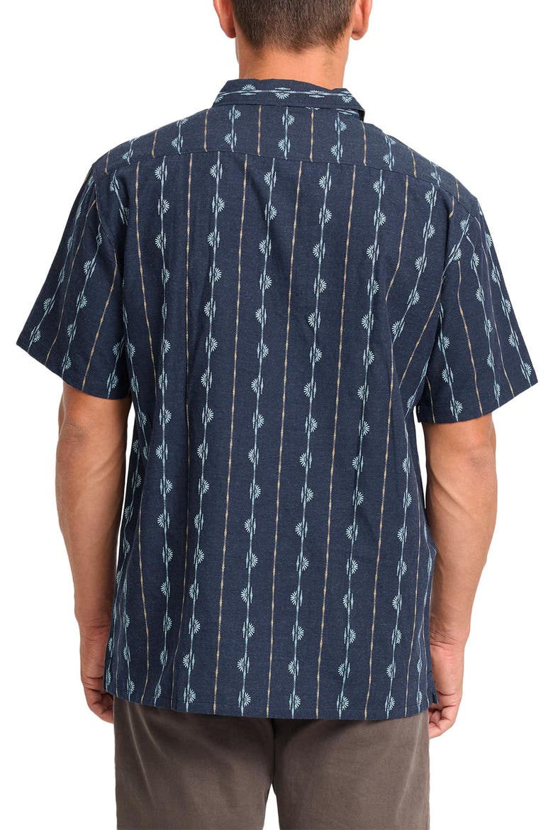 Sundays Stripe Jacquard Short Sleeve Cotton Button-Up Shirt, Alternate, color, REAL TEAL