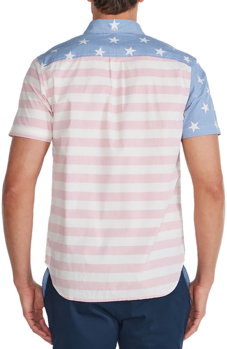 Chubbies Friday Stripe Stretch Button-Down Shirt, Alternate, color, 