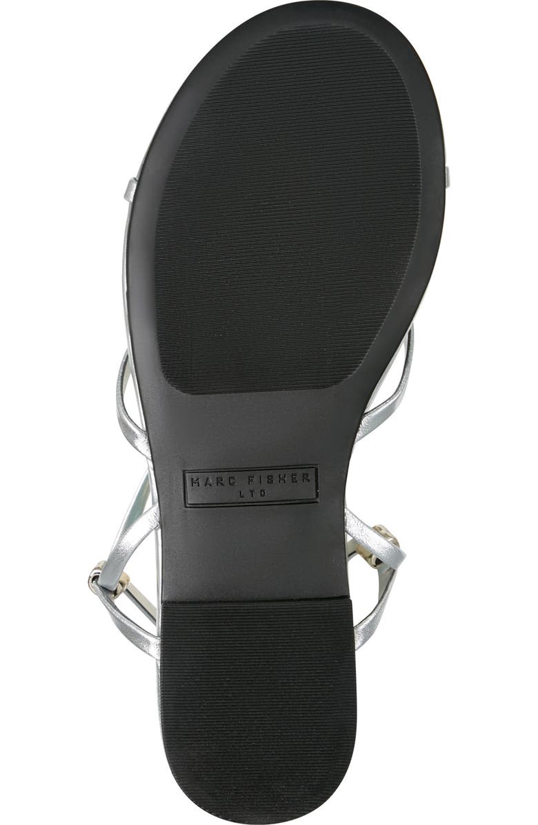 Marc Fisher LTD Este Ankle Wrap Sandal, Alternate, color, Silver