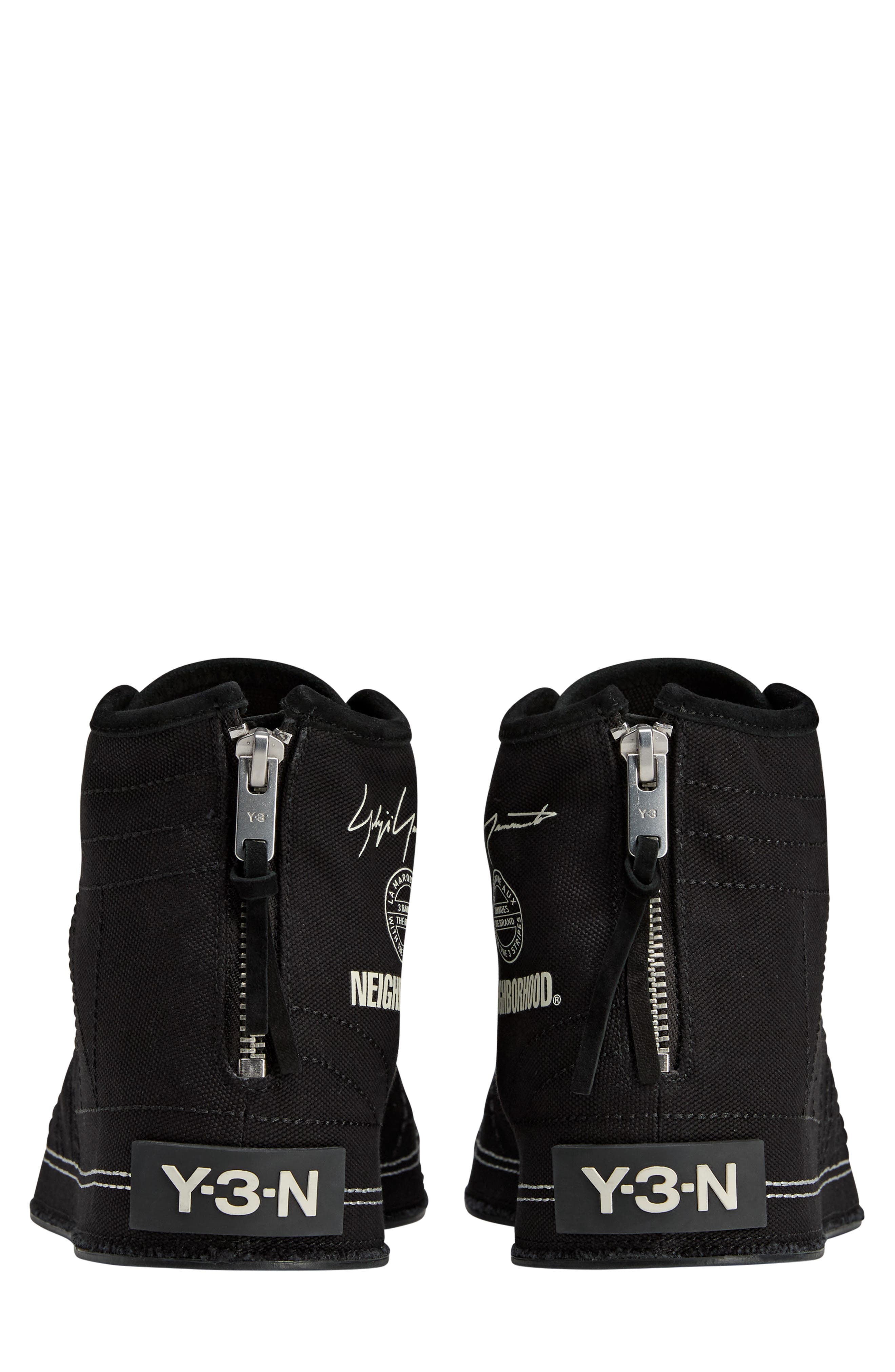 Y-3 x NEIGHBORHOOD Gender Inclusive Y-3-N Nizza Hi Sneaker, Alternate, color, Black/ Black/ Black
