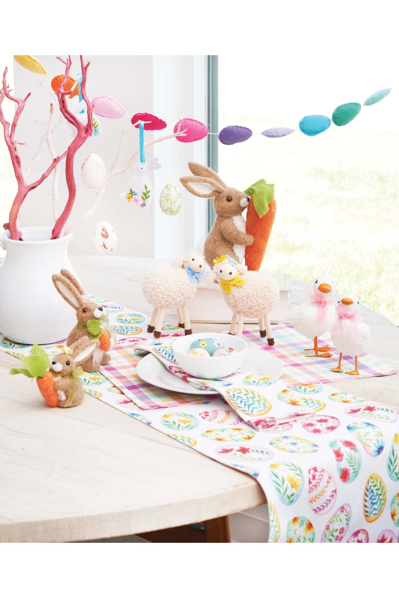 Colorful Easter Egg Charm & Plaid Spring Placemats Set of 6 Springtime, 14" x 20", Alternate, color, Green