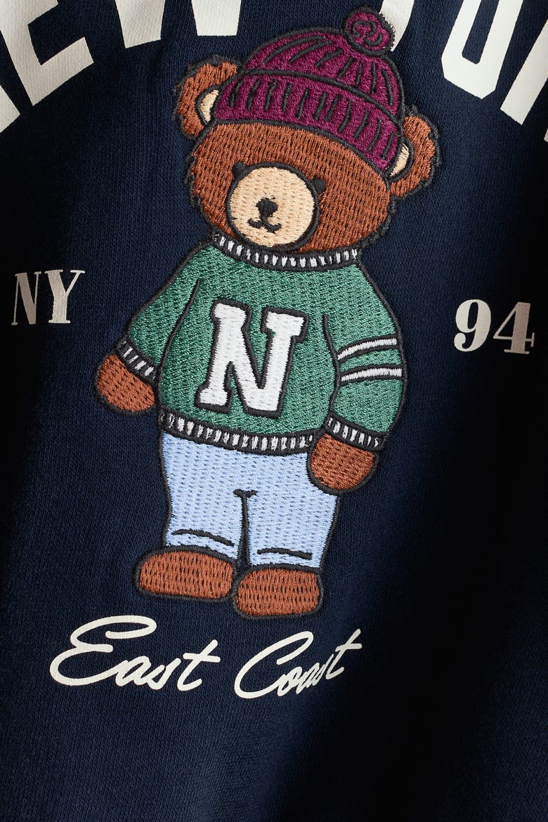 Sweatshirt With Motif, Alternate, color, Navy blue/New York