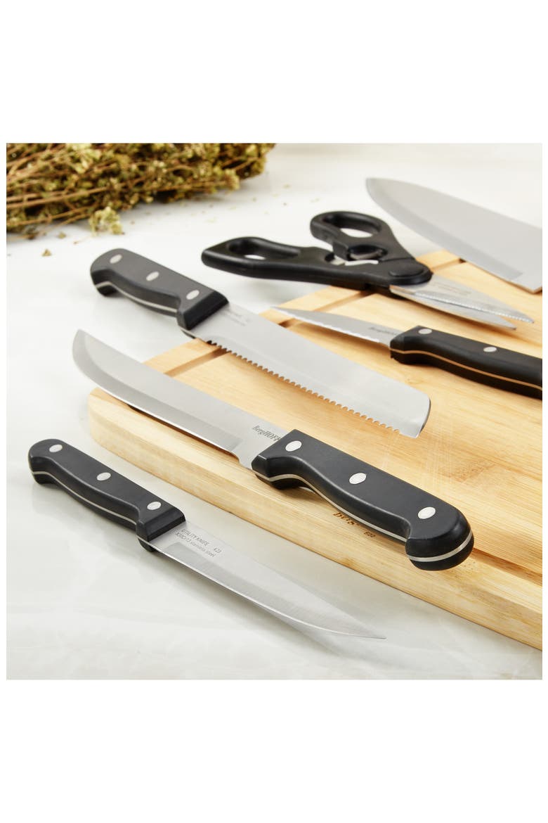 Dina Pica 7-Piece Knife Block, Alternate, color, BLACK