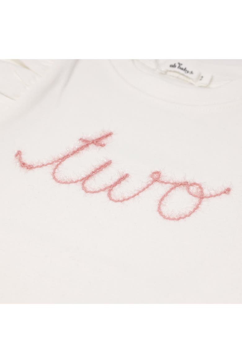 "two" Pink Eyelash Millie Long Sleeve Tee, Alternate, color, Cream