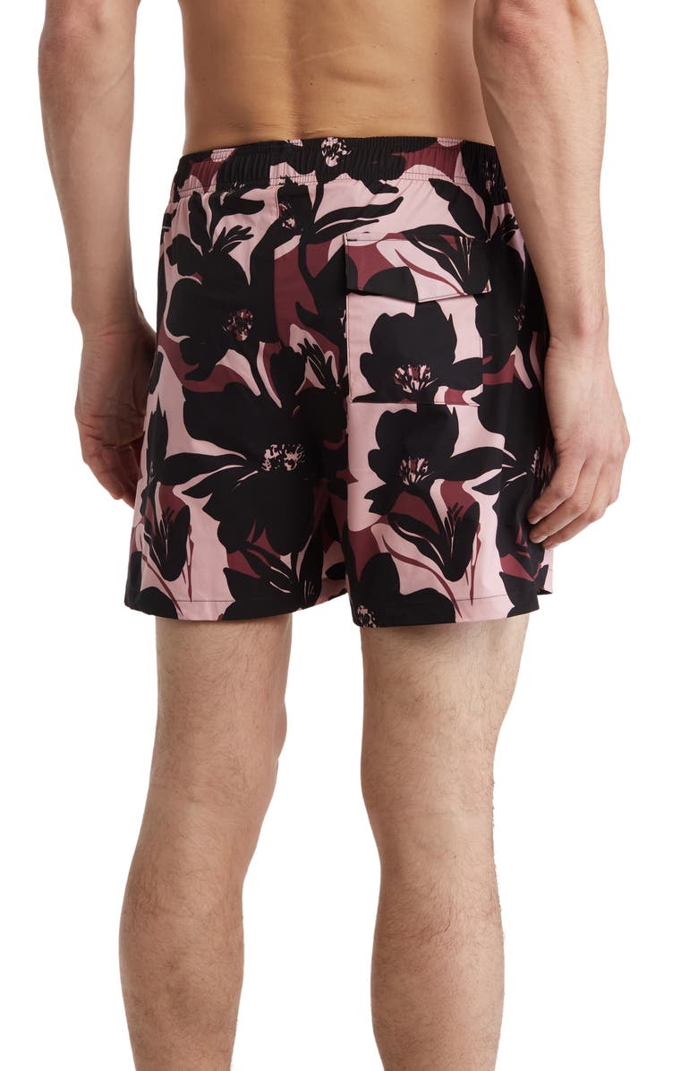 BOSS Dushi Swim Trunks, Alternate, color, Pink/ Black