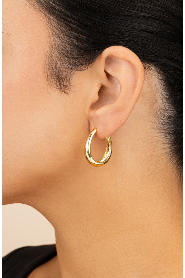 Nikki Teardrop Hoop Earrings, Alternate, color, GOLD