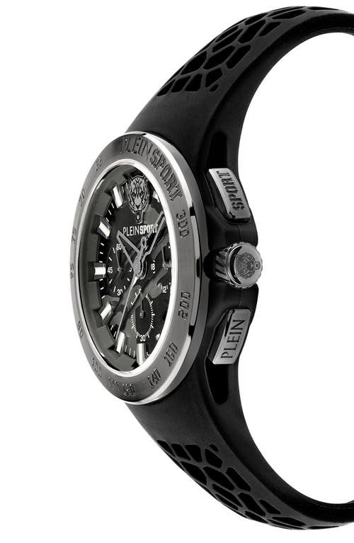 Philipp Plein Sport Camo Dial Three-hand Quartz Silicone Strap Watch, 43mm In Black