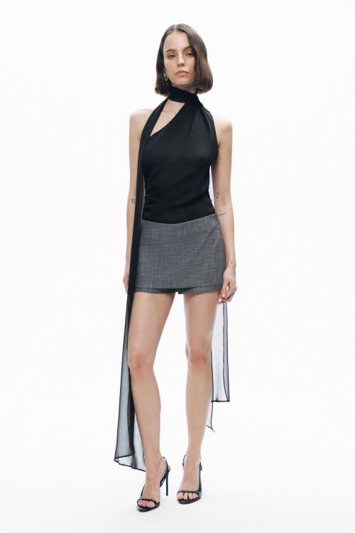 Nocturne Low Waist Mini Skort In Dark Grey