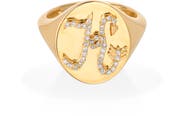 Adina Reyter Pavé Diamond Initial Signet Ring